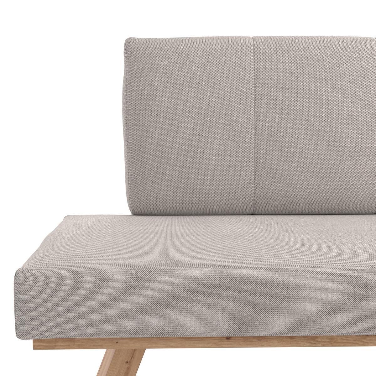 Eckbank Emma Ii Webstoff Weiß, B: 185 - Eichefarben/Weiß, KONVENTIONELL, Holzwerkstoff/Textil (185/150cm)