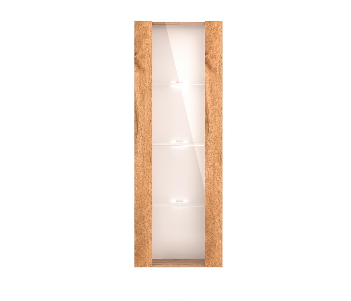 Hängevitrine Wandvitirine Vivien 09 Led - Eiche Wotan, Design, Glas/Holzwerkstoff (40/140/30cm) - Livetastic