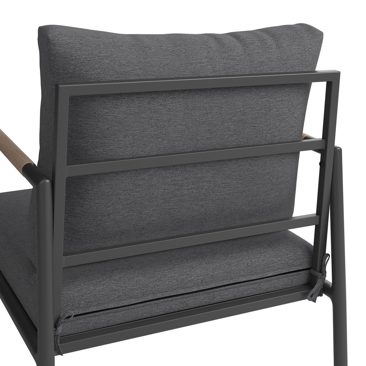 Loungegarnitur Aruba - Dunkelgrau/Anthrazit, MODERN, Holz/Textil (100/39/52cm) - Beldano