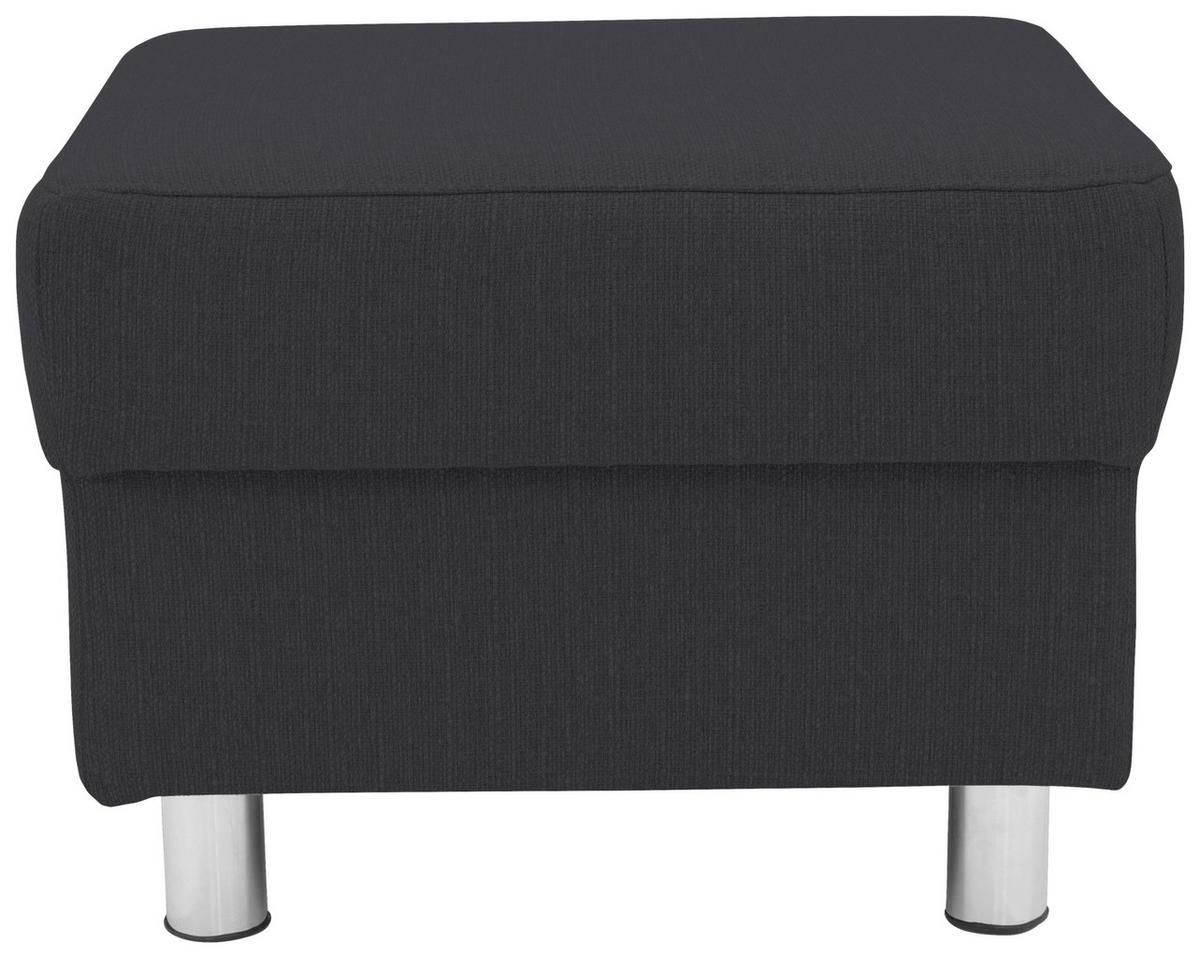 Polsterhocker Jamie Schlammfarben Webstoff H: 40cm - Chromfarben/Schlammfarben, KONVENTIONELL, Textil (54/40/54cm) - MID.YOU