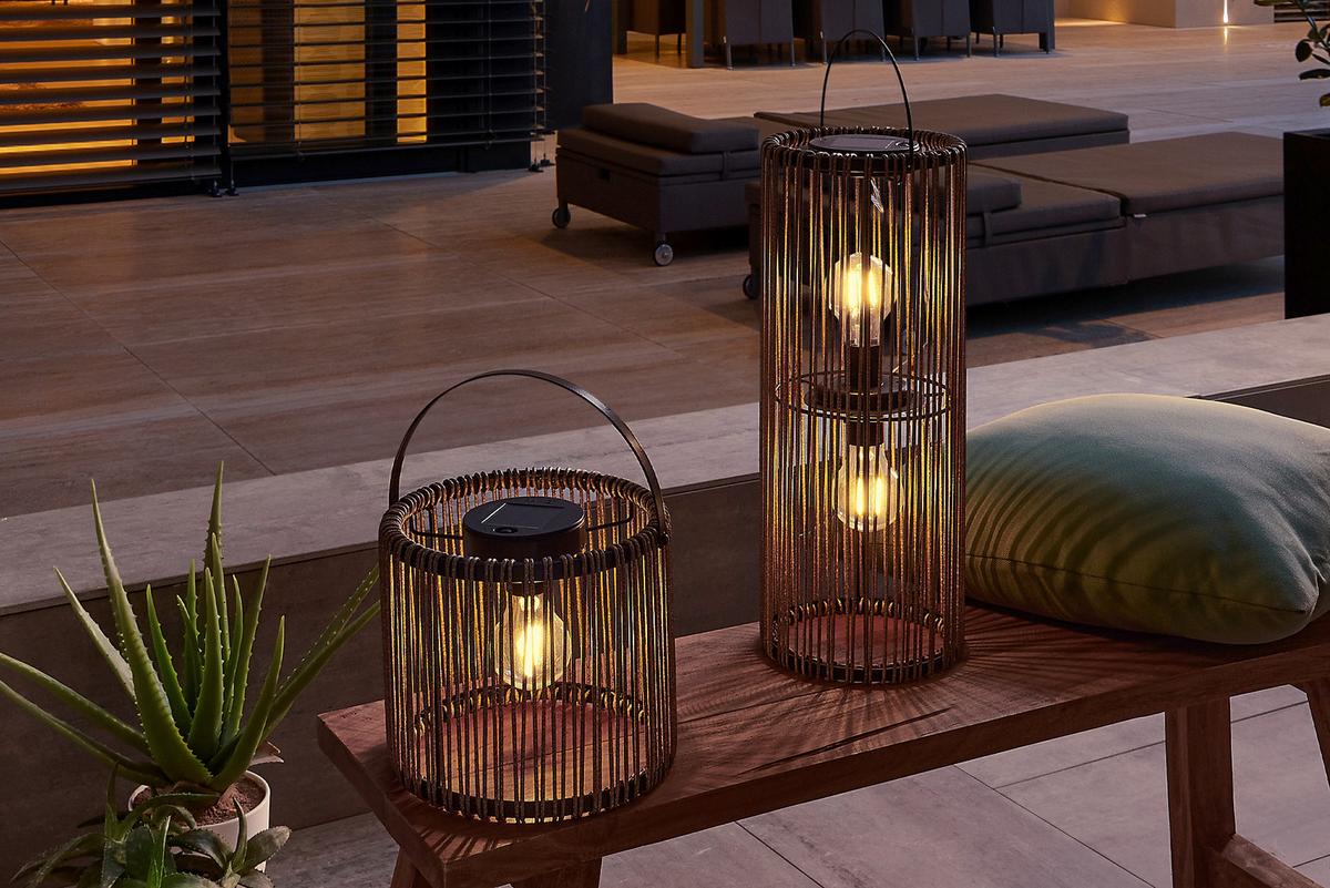 Solární svítidlo Laurin - hnědá, Moderní, kov/plast (16/50cm) - Modern Living