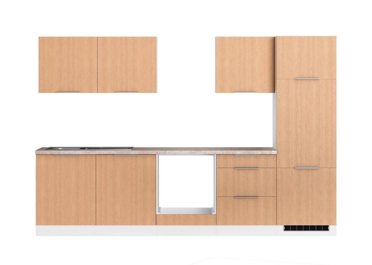 Küchenleerblock Glasgow Eichefarben/weiß B: 300 Cm - Eichefarben/Beige, LIFESTYLE, Holzwerkstoff (300cm) - Held