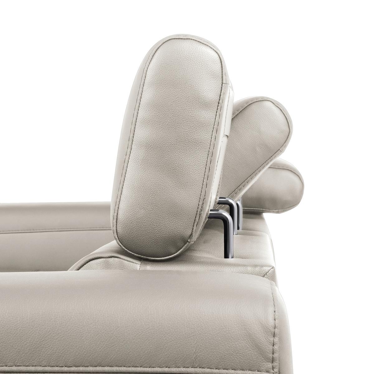 Ecksofa Torino Teilleder Platinfarben 247x173 - Platinfarben/Schwarz, Design, Leder/Textil (247/173cm) - Livetastic