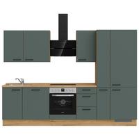 Küchenleerblock Easytouch High-Line, H7 Rechts - Dunkelgrün/Eichefarben, MODERN, Holzwerkstoff (300cm) - Nobilia