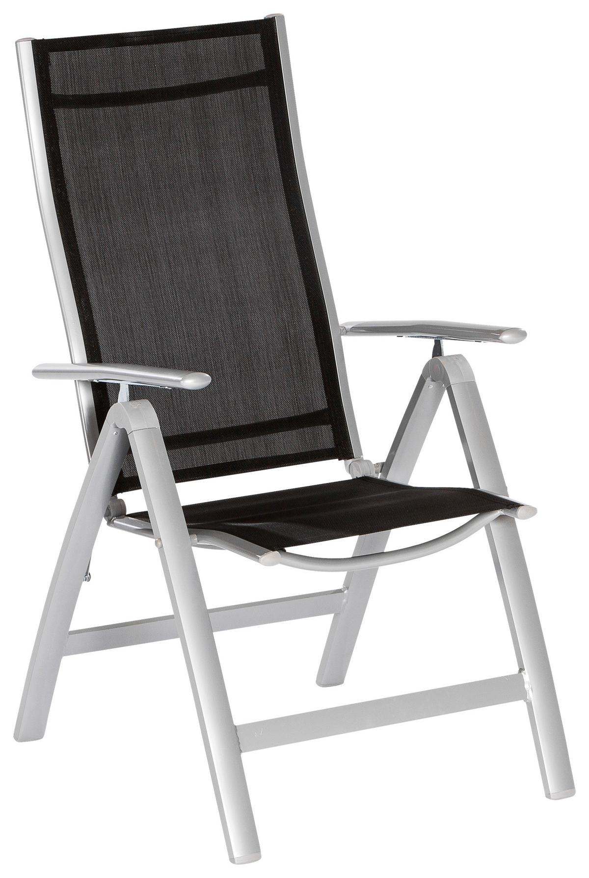 Gartenset Carrara - Silberfarben/Schwarz, MODERN, Textil/Metall - Gardenson