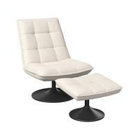 Relaxliege Kairo creme Sitzfläche drehbar, B: 71 cm - Creme/Schwarz, MODERN, Holz/Textil (71/88/89cm)