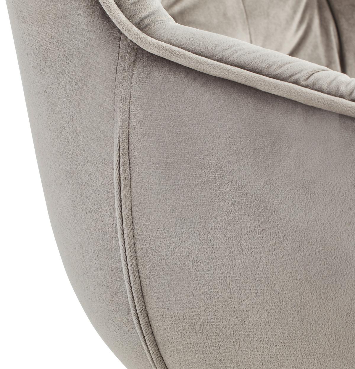 Armlehnstuhl Avegno Grau Mit Drehbare Sitzfläche - Schwarz/Grau, MODERN, Holz/Textil (59,5/84/63,5cm) - Livetastic