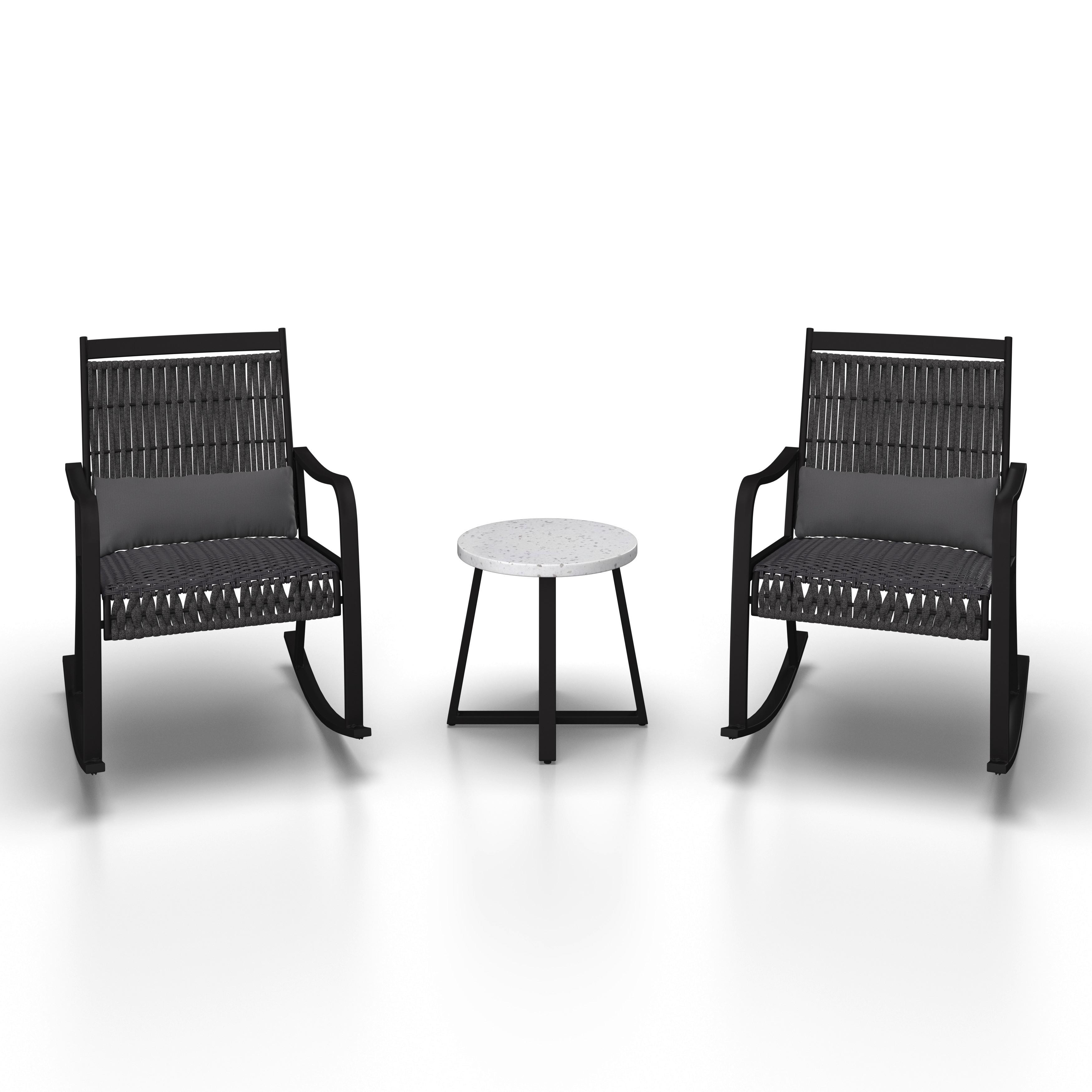 SADA NA BALKON MATHILDA - bílá/černá, Moderní, kov/textil - Bessagi Garden
