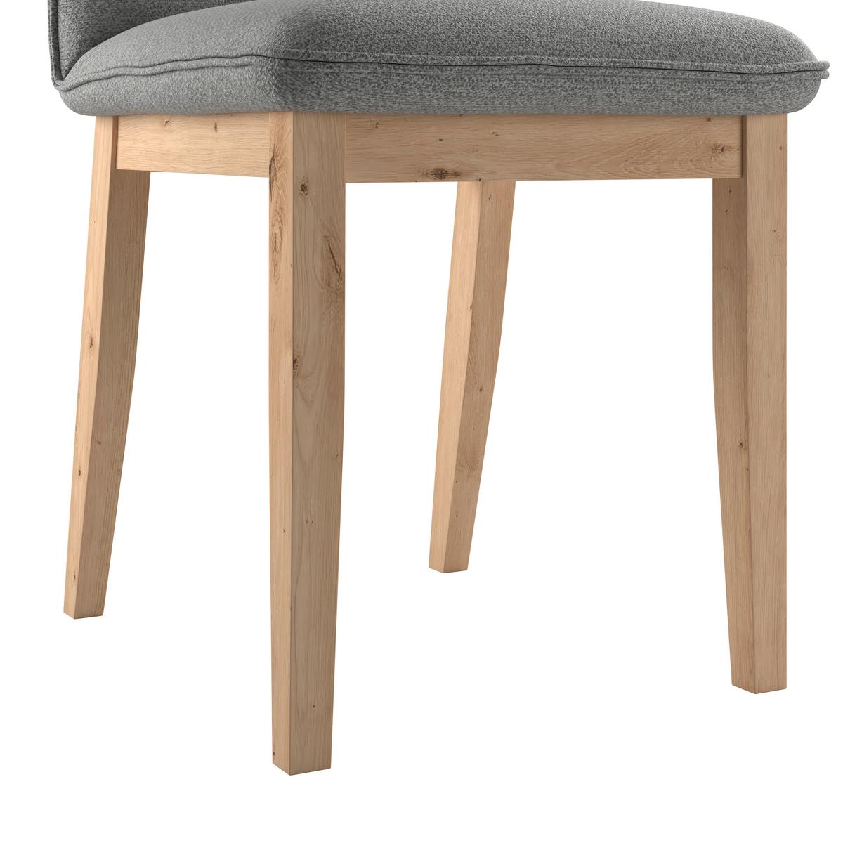 Vierfußstuhl Beluna Ii Webstoff Grau, B: 47cm - Eichefarben/Grau, KONVENTIONELL, Holz/Textil (47/91/44cm) - James Wood