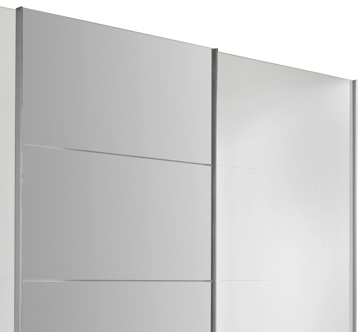 Schwebetürenschrank Mit Spiegel 270cm Ernie, Alpinweiß Dekor - Weiß, MODERN, Glas/Holzwerkstoff (270/210/65cm) - MID.YOU