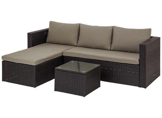 Loungegarnitur mit Sitzkissen 3-Teilig Sky, Schwarz/ Creme - Creme/Schwarz, MODERN, Glas/Kunststoff (137cm) - Ombra Loungegarnitur mit Sitzkissen 3-Teilig Sky, Schwarz/ Creme - Creme/Schwarz, MODERN, Glas/Kunststoff (137cm) - Ombra