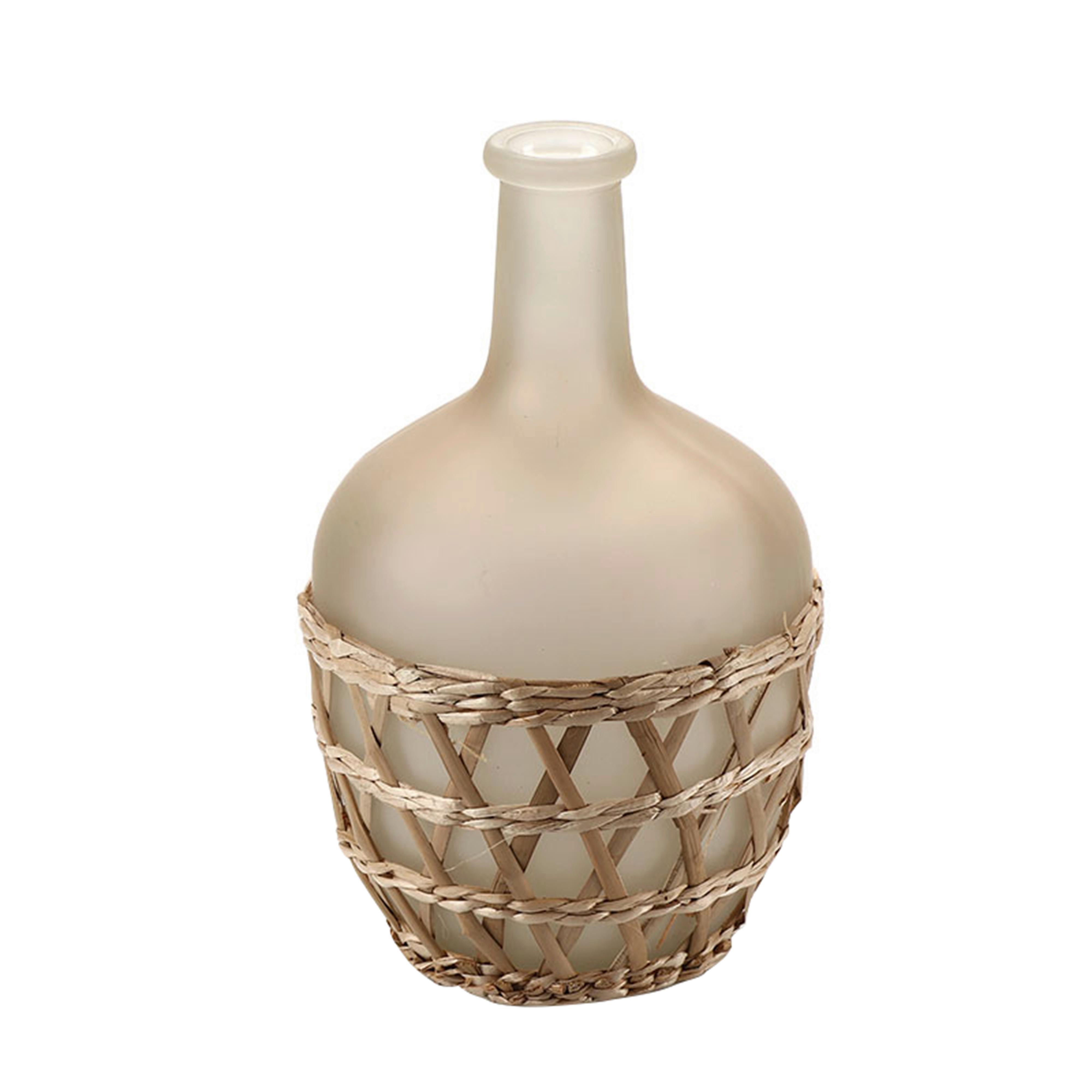 Váza Dust, V: 30cm - sivá/prírodná farba, prírodné materiály/sklo (20/30cm) - Modern Living