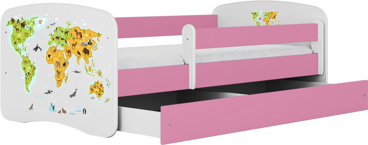 Kinder-/Juniorbett Babydreams inkl. Matratze 80x160 - Pink/Birkefarben, MODERN, Holz/Holzwerkstoff (80/160cm) - MID.YOU