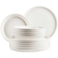 Tafelservice Sita Porzellan 6 Personen Geschirr Set Weiß - Weiß, Trend, Keramik - Mäser