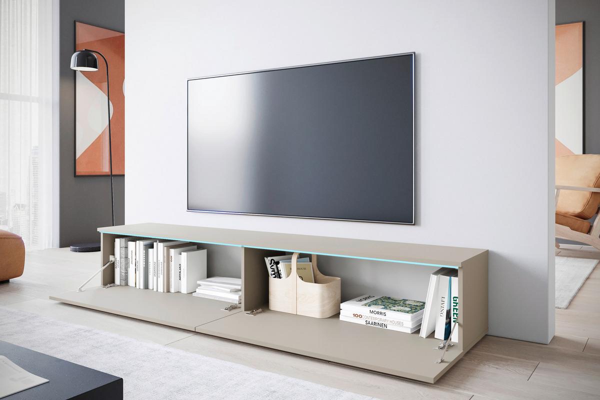 Lowboard Vera Kaschmir-Beige B: 180 cm - Kaschmir/Beige, Trend, Holzwerkstoff (180/30/33cm) - MID.YOU