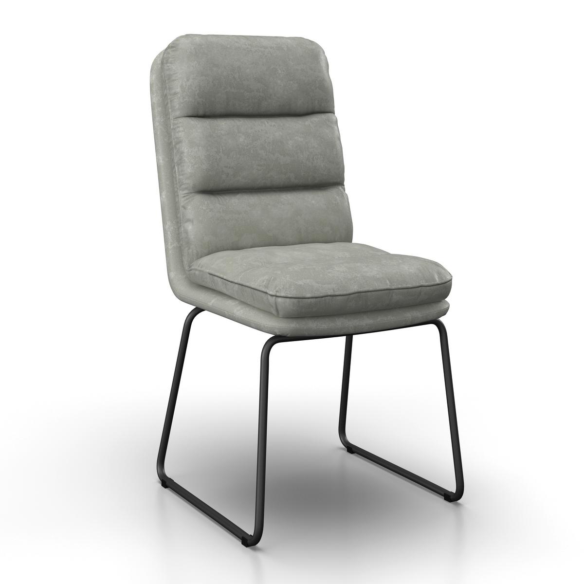 Židle KONA světle šedá - světle šedá/tmavě šedá, Moderní, kov/dřevo (51/90/62cm) - Bessagi Home