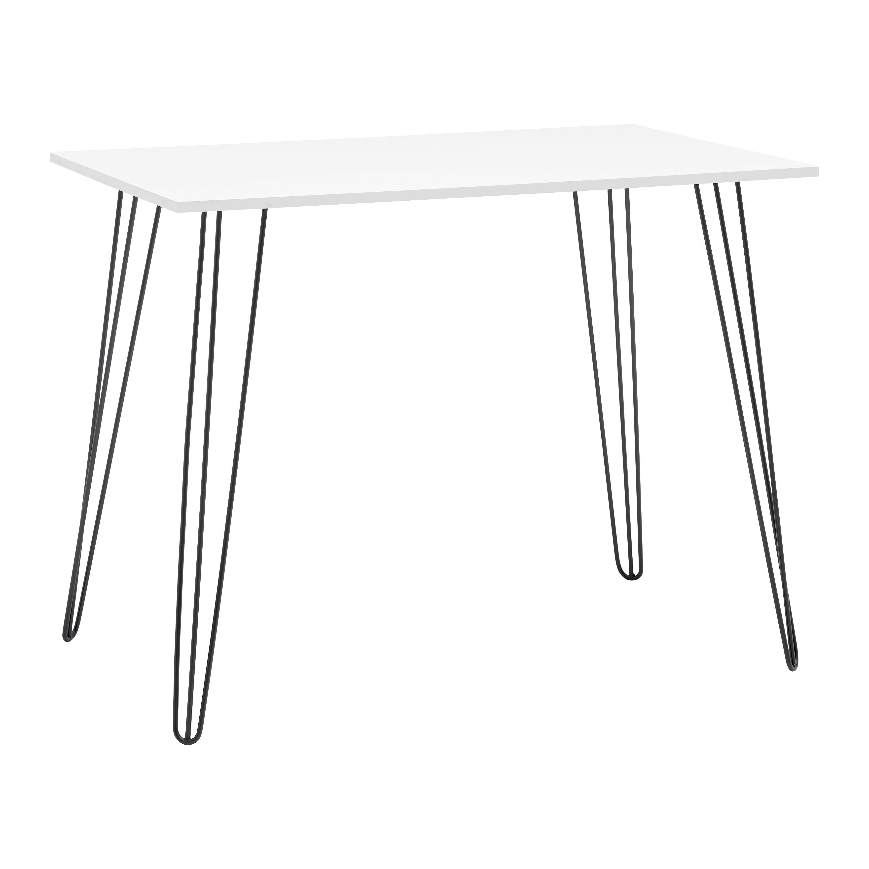 Psací stůl Marc - bílá/černá, Moderní, kov/dřevo (98/60/75cm) - Bessagi Home