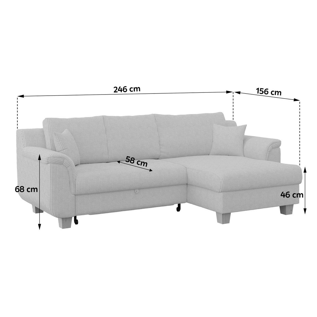 Rohová sedačka ALEX, světle modrý manšestr - přírodní barvy/světle modrá, Moderní, textil/plast (246/88cm)