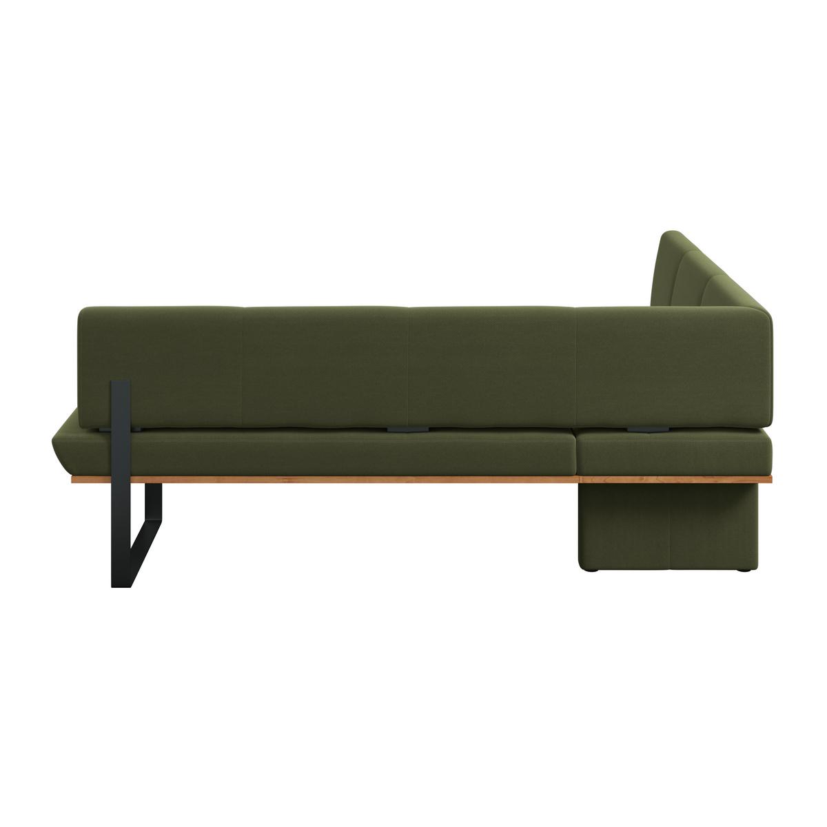 Eckbank Tristan Webstoff moosgrün,S:195x245cm - Schwarz/Grün, MODERN, Holz/Textil (195/245cm) - James Wood