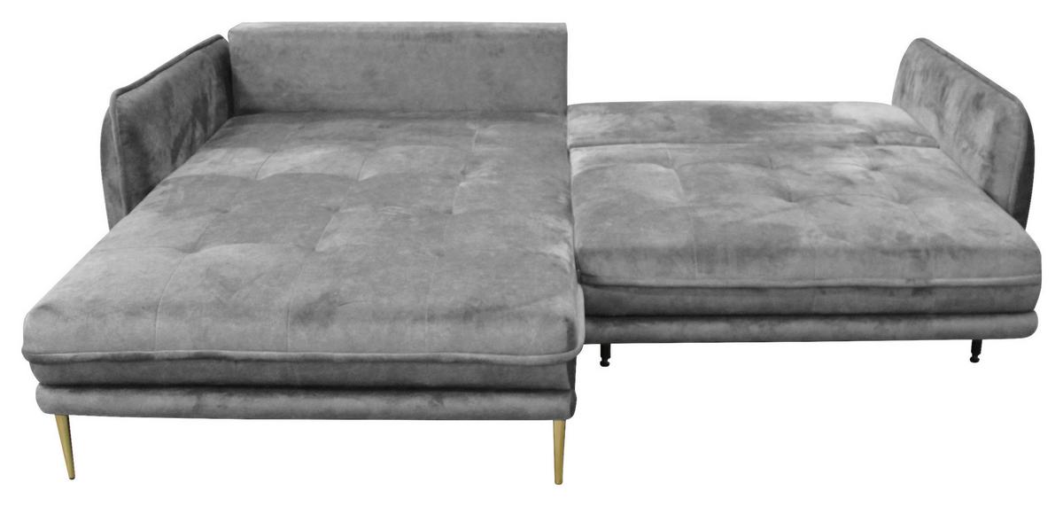 Ecksofa Whisper Grau S: 196x264 cm - Goldfarben/Grau, Design, Textil (196/264cm) - MID.YOU