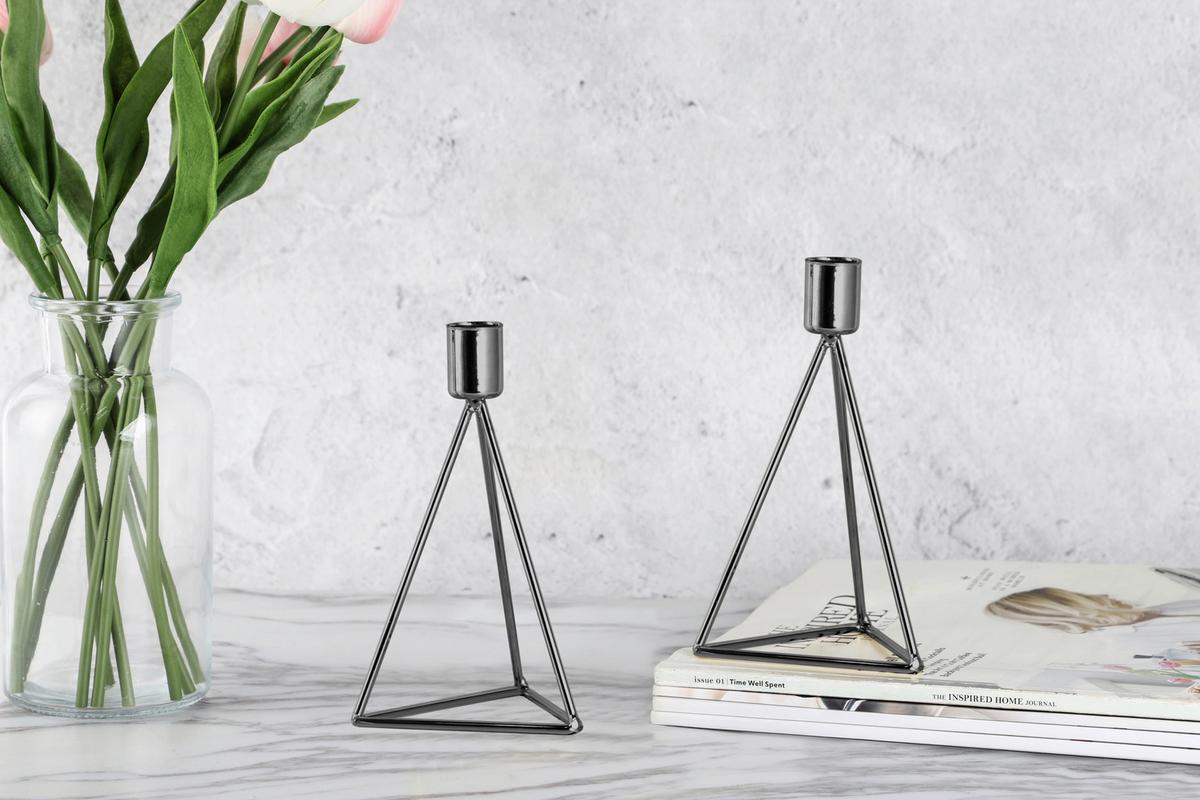 Kerzenständer-set Eisen Für Stabkerzen 2-Teilig - Schwarz, Basics, Metall (9,5/16,5cm) - Echtwerk