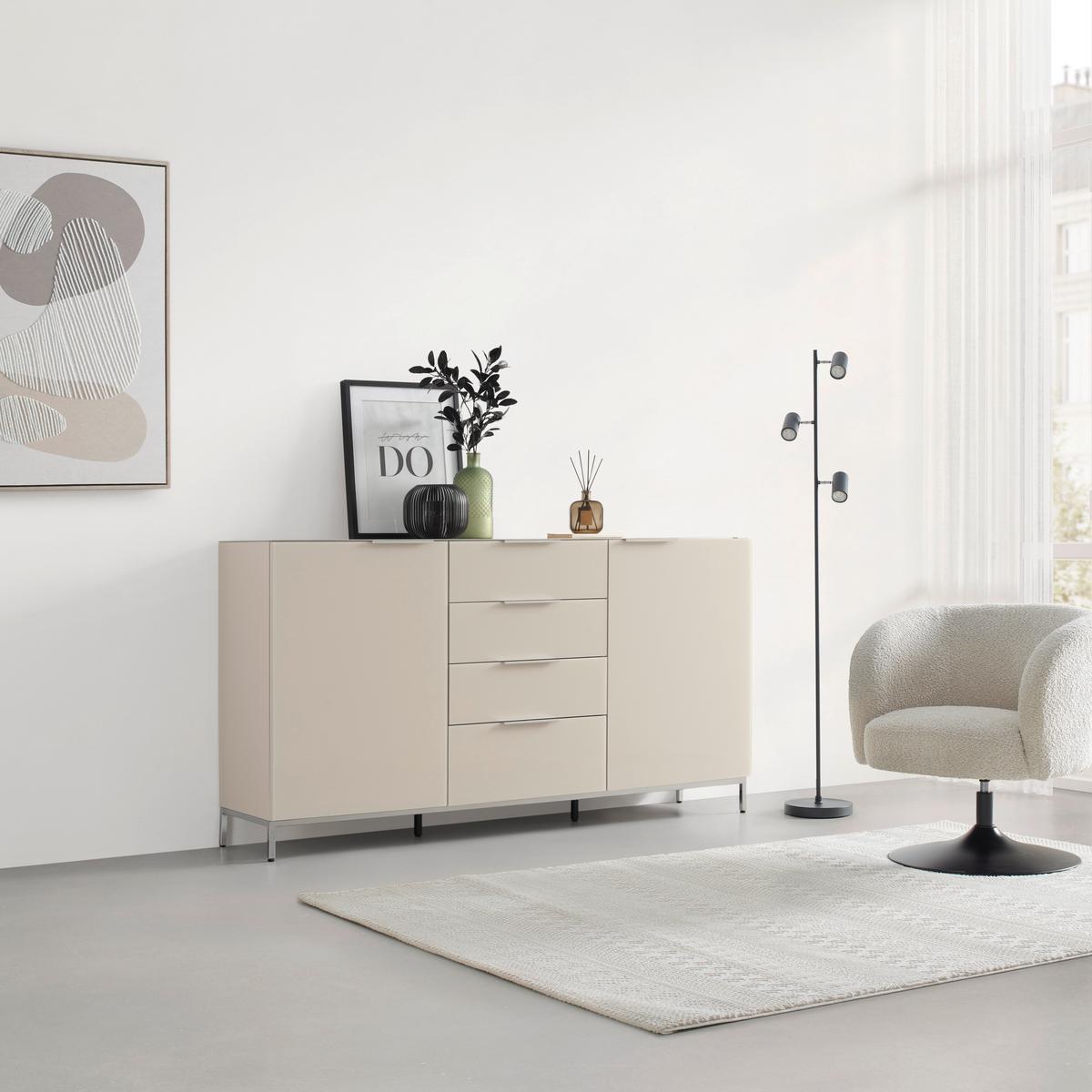 Podnož Siena barva chrom - barvy chromu, Moderní, kov (180/13/38cm) - Premium Living