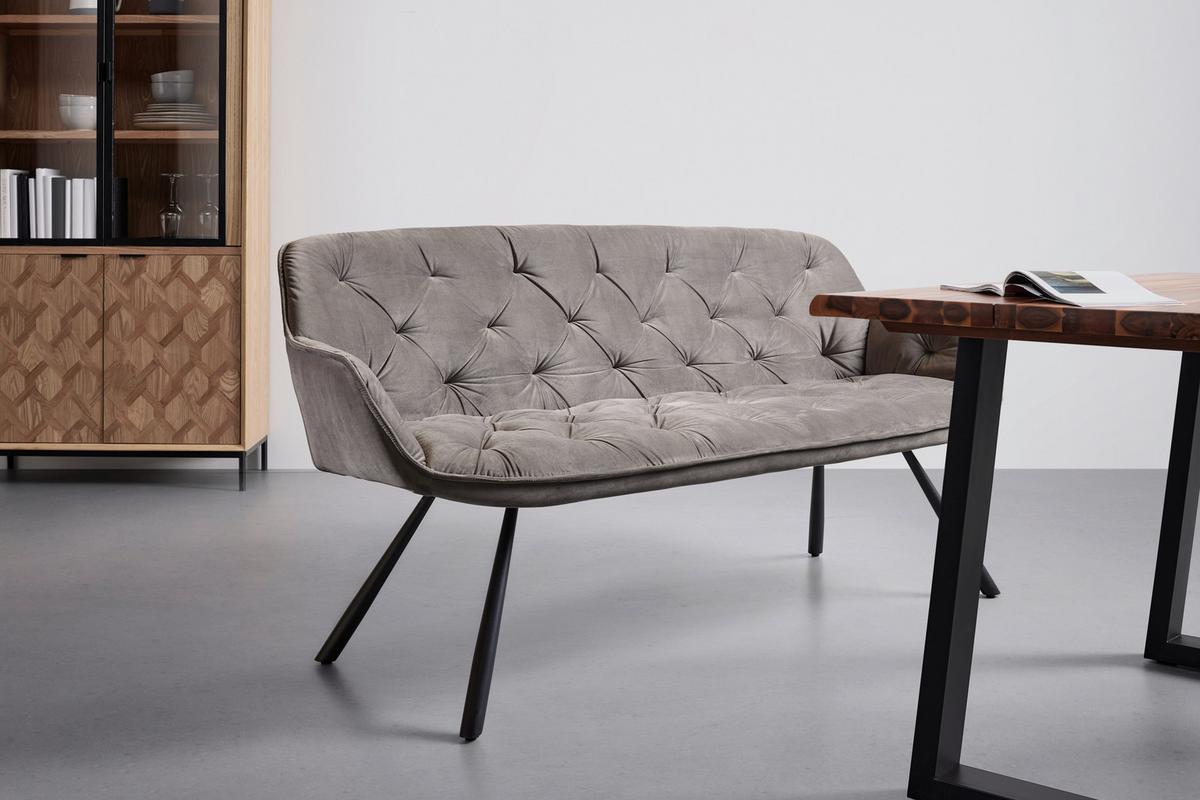 SEDACÍ LAVICE EILEEN - šedá/černá, Moderní, kov/textil (171/88/65cm) - Premium Living