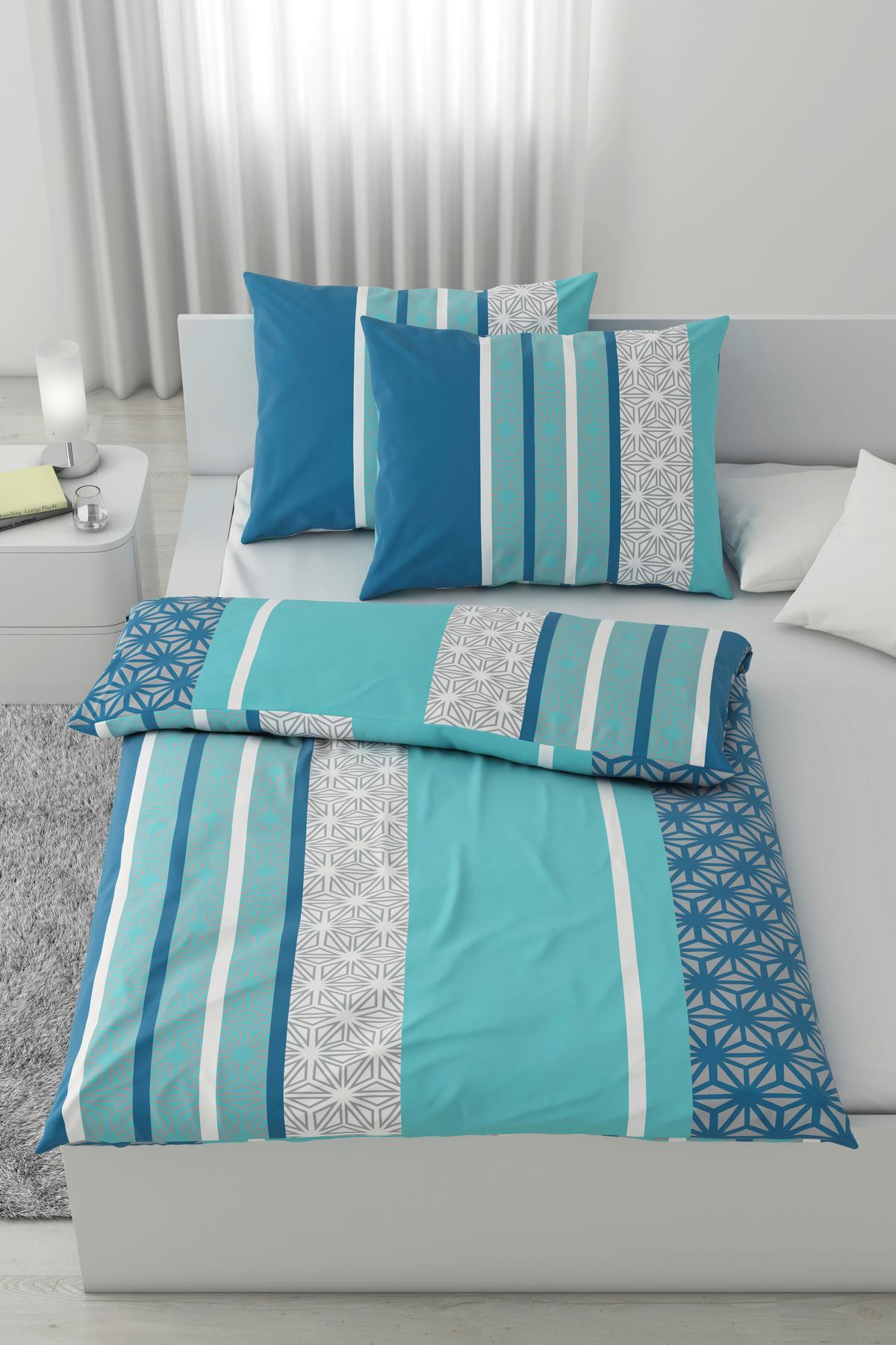 Posteľná bielizeň Sara, 2x70/90 200/220cm - tyrkysová, textil (200/220cm) - Based