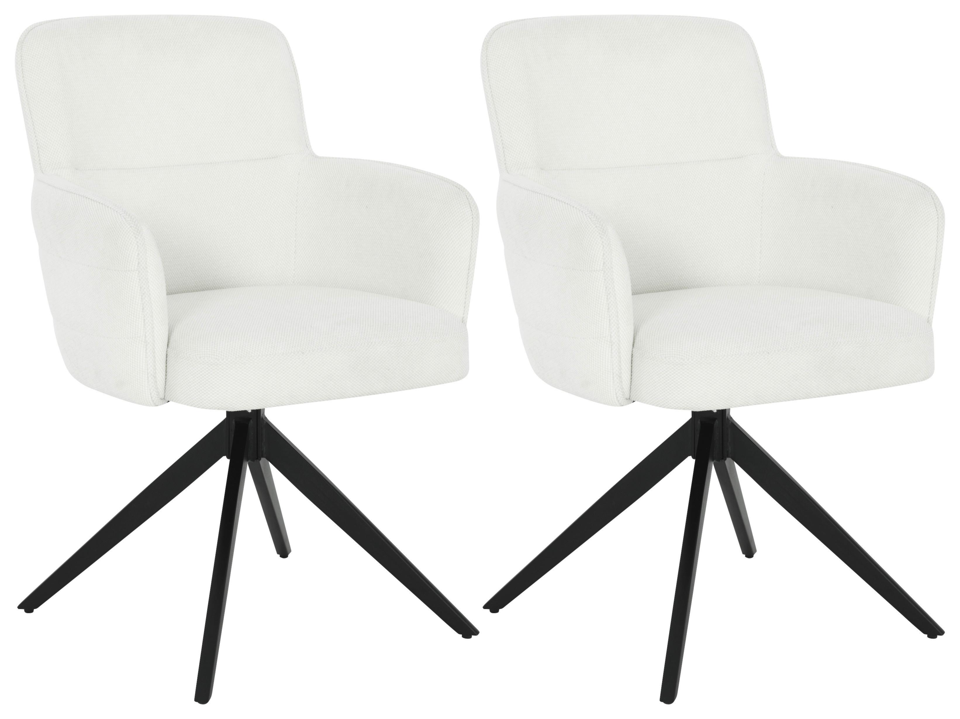 Armlehnstuhl-set Alya - Schwarz/Weiß, MODERN, Holz/Textil (58/85/64cm) - Livetastic