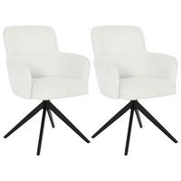 Armlehnstuhl-set Alya - Schwarz/Weiß, MODERN, Holz/Textil (58/85/64cm) - Livetastic