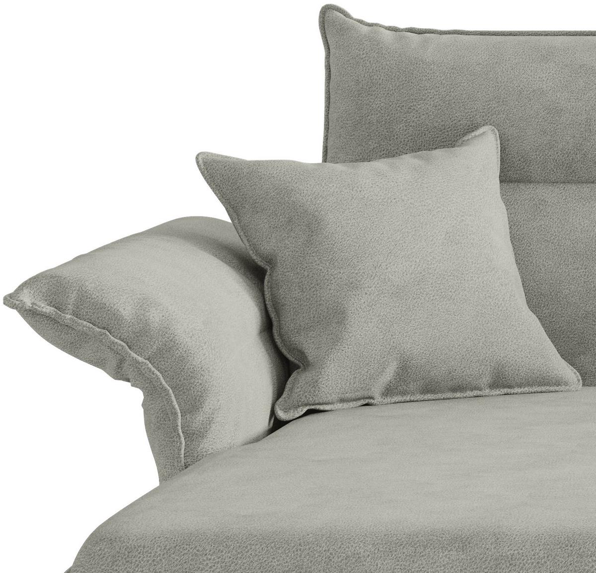 Sitzgarnitur Jakarta - Edelstahlfarben/Hellgrau, Design, Textil (185/265cm) - Livetastic