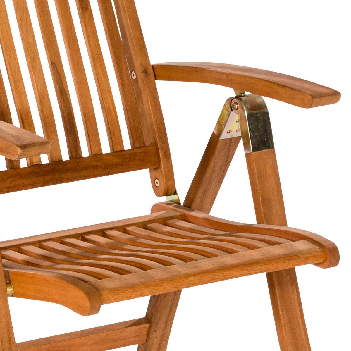 Gartesessel Klappbar Comodoro Holz Massiv - Naturfarben, ROMANTIK / LANDHAUS, Holz (62/110/63cm) - Gardenson