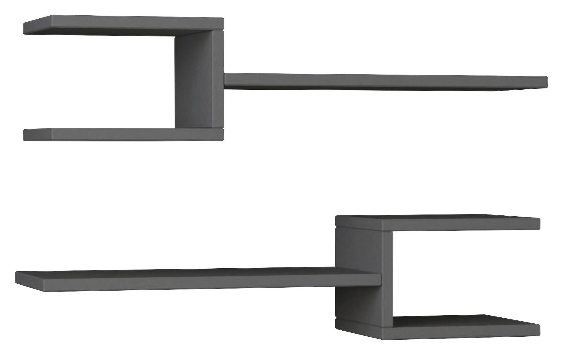 Wandboard Fork Regal - Anthrazit, Design, Holzwerkstoff (75/17/20cm) - Livetastic