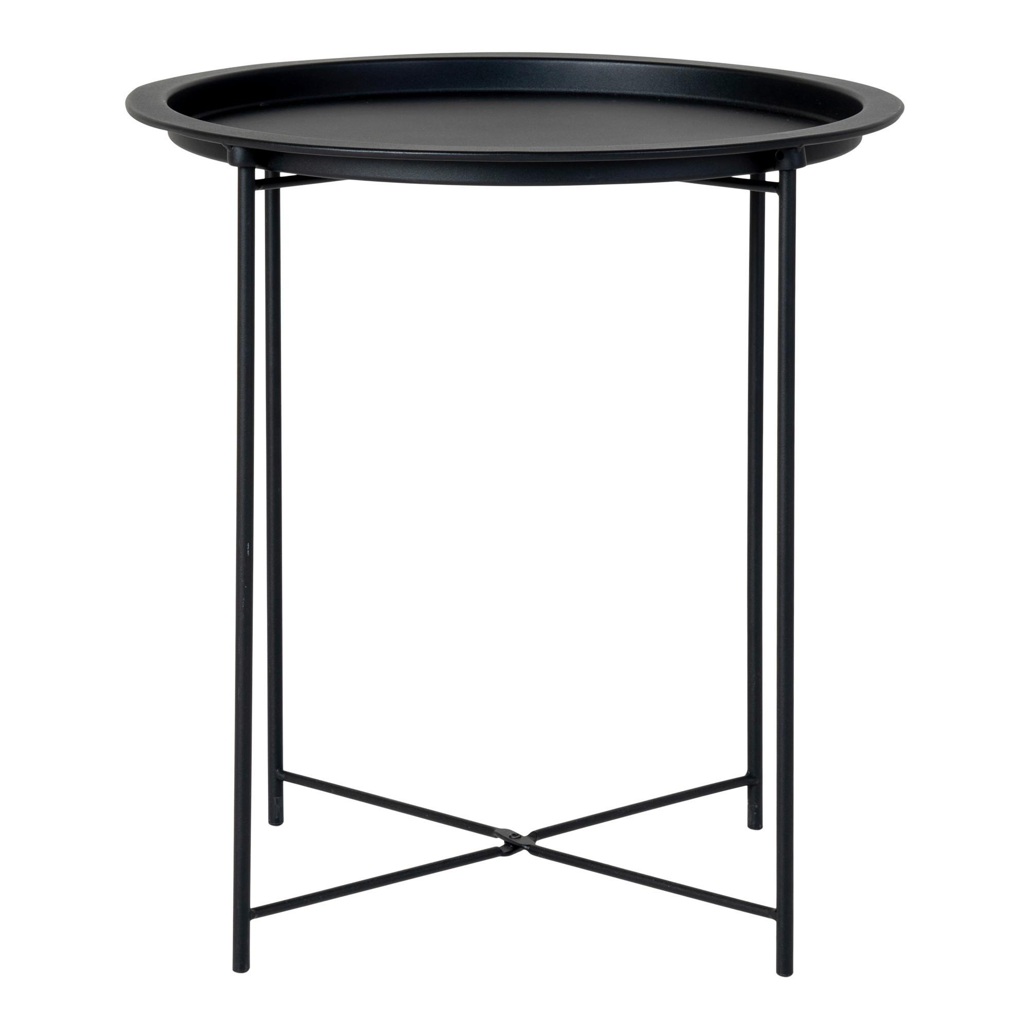 Beistelltisch Bastia Schwarz B: 47cm - Schwarz, Design, Metall (47/47/50cm) - MID.YOU