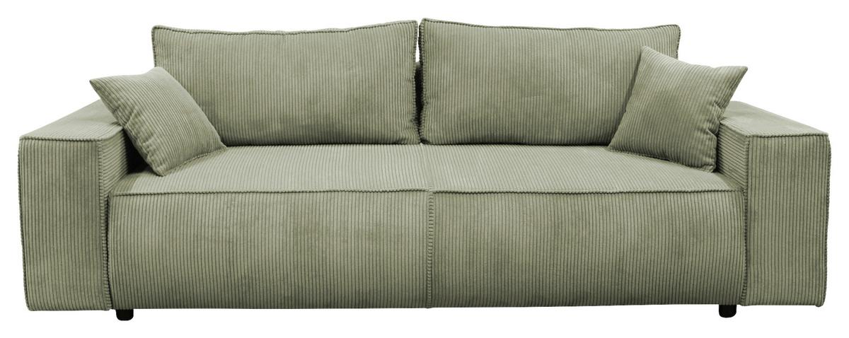Schlafsofa Loft Hellgrün B: 255cm - Schwarz/Hellgrün, Design, Textil (255/90/97cm) - MID.YOU