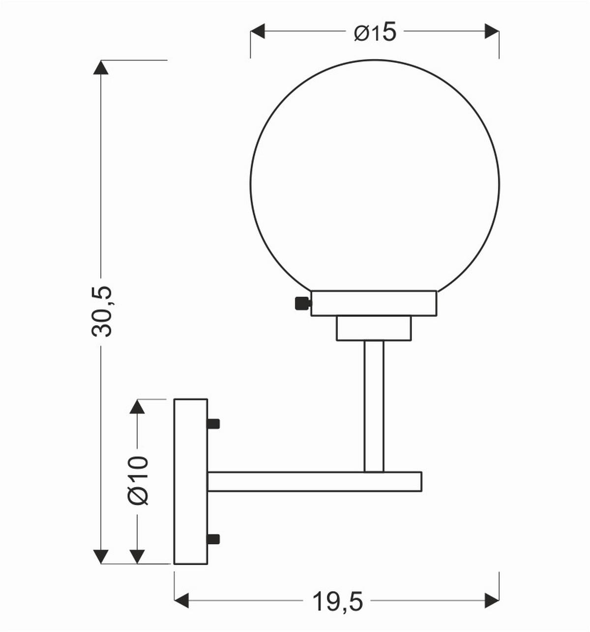 Wandleuchte 21-01283 - Basics, Metall (19.5/15/30.5cm)