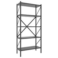 Industriálny regál Insasi, antracitová - antracitová, Modern, kompozitné drevo (66/160/34cm) - MID.YOU