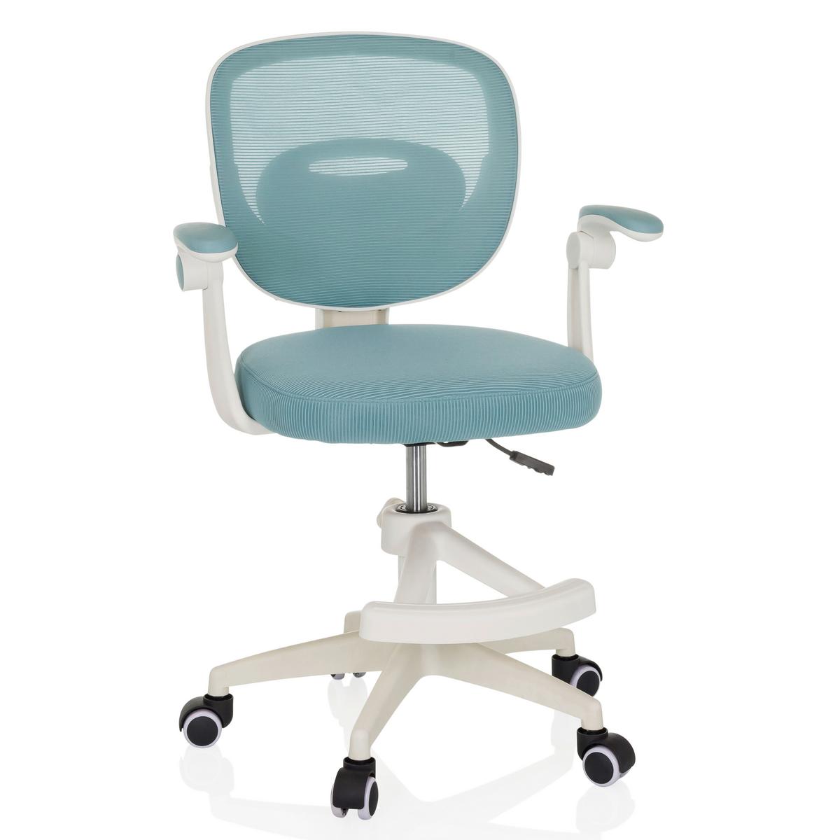 Jugenddrehstuhl Kiddy Smart Aqua B: 61 cm - Weiß, MODERN, Kunststoff/Textil (61/84-97/55cm) - MID.YOU