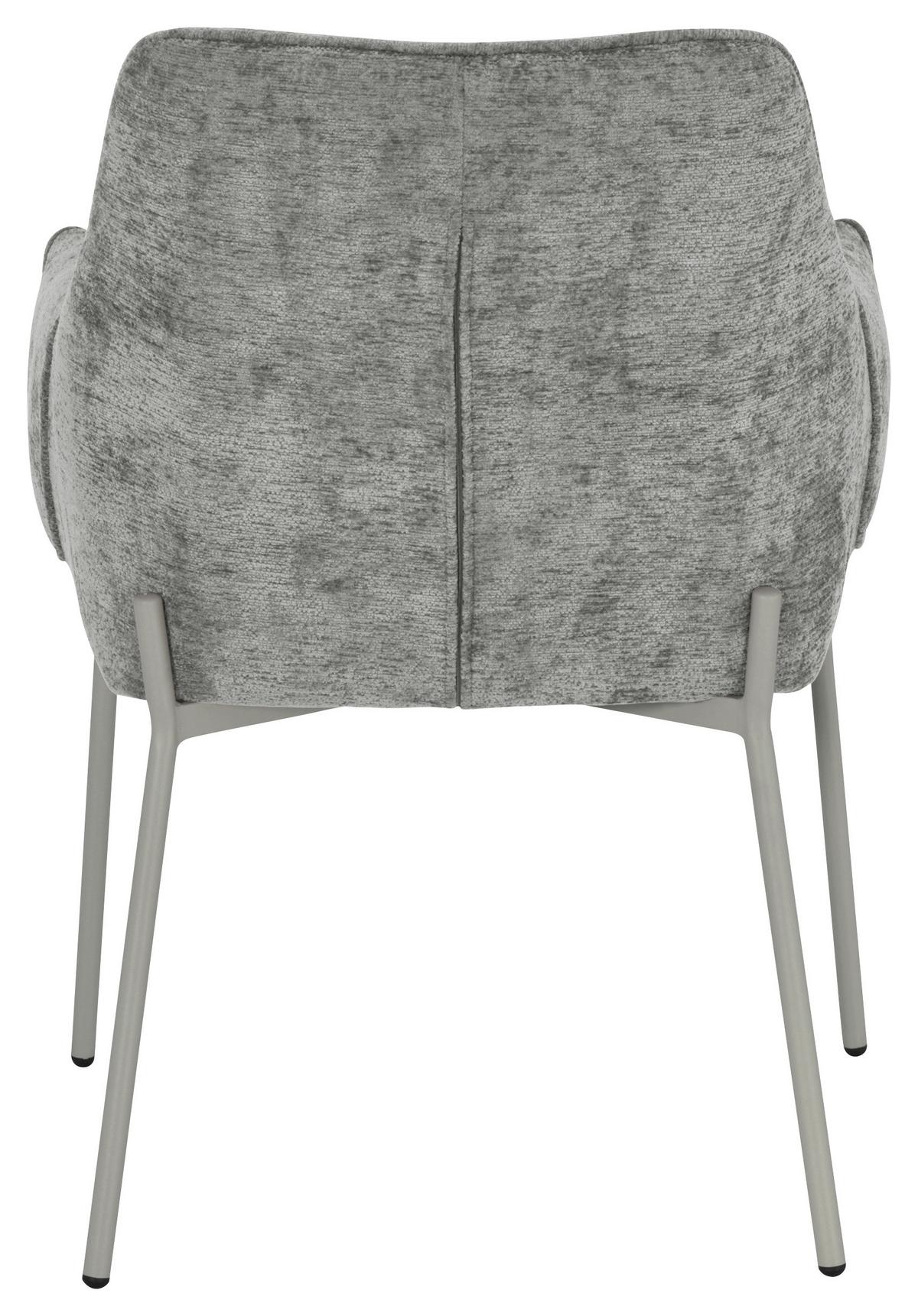 Armlehnstuhl Alea Chenille Grau, B: 62 cm - Dunkelgrau/Grau, MODERN, Holz/Textil (62/83/62cm) - MID.YOU