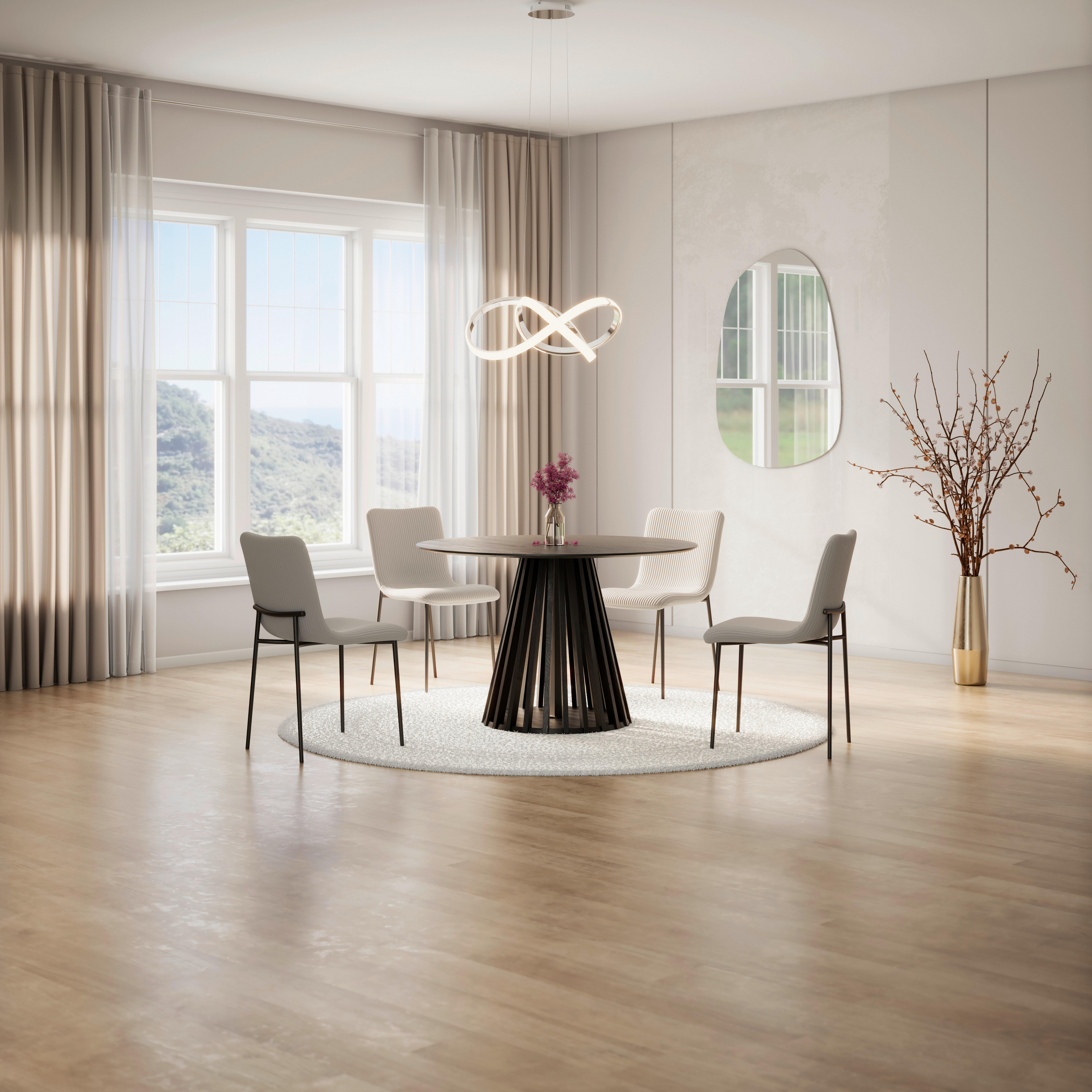 Jedálenský stôl ENINO 120 - čierna, Modern, drevo (120/120/75cm) - Bessagi Home