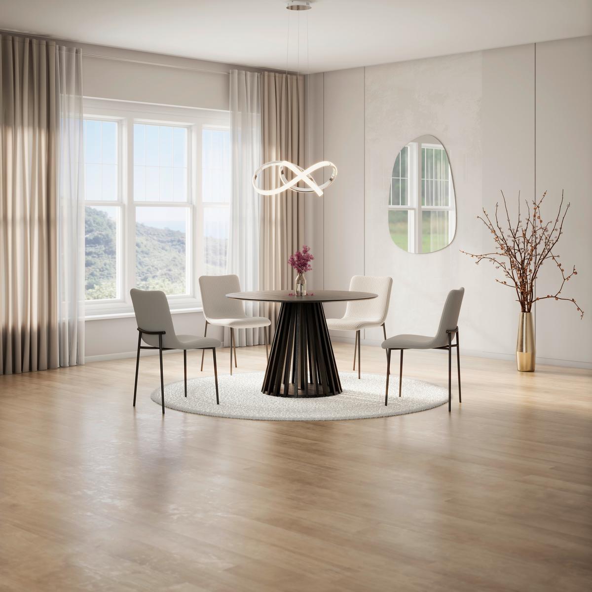 Jedálenský stôl ENINO 120 - čierna, Modern, drevo (120/120/75cm) - Bessagi Home