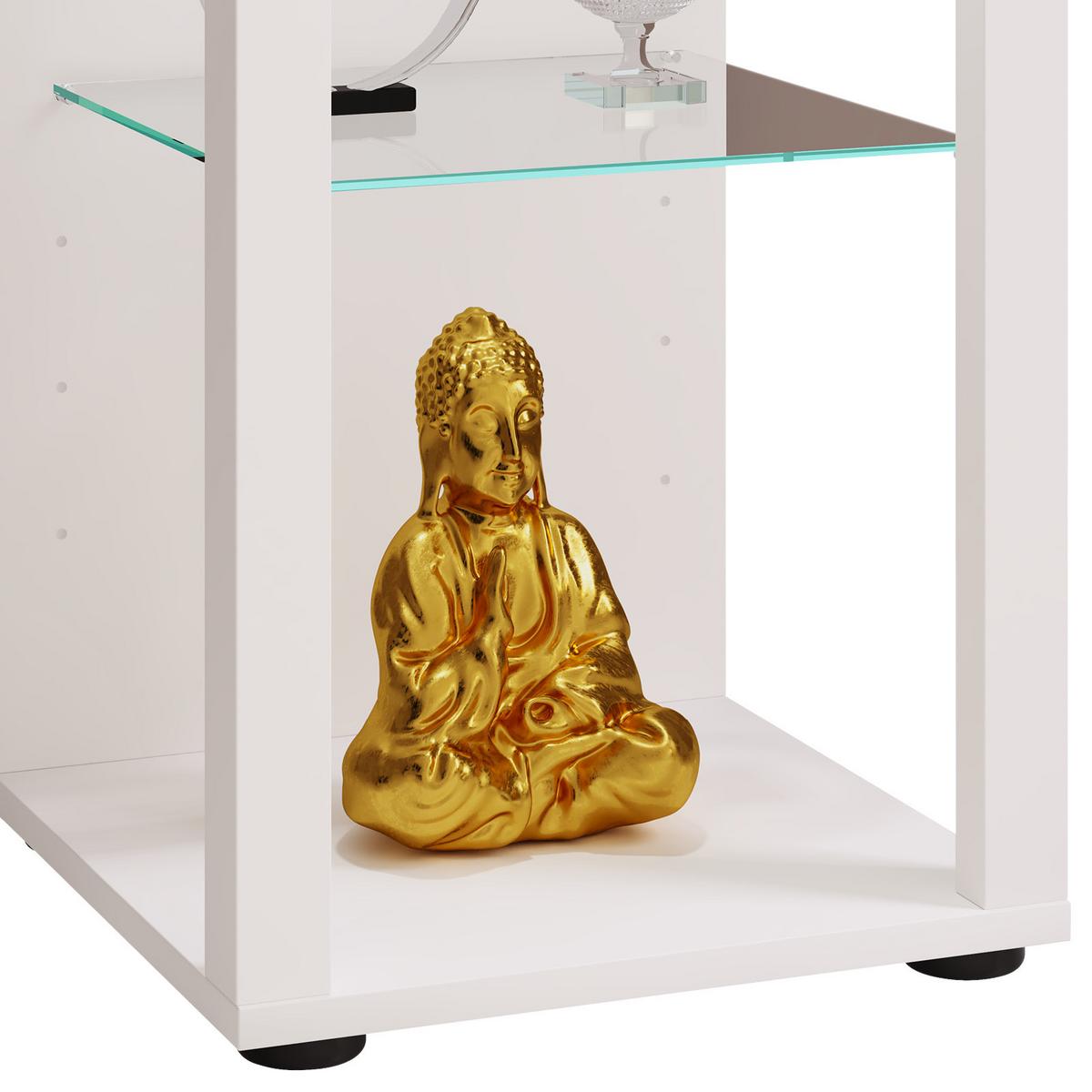 Vitrine Glasol M B: 35 cm Weiß - Schwarz/Weiß, MODERN, Glas/Holzwerkstoff (35/90/35cm) - MID.YOU