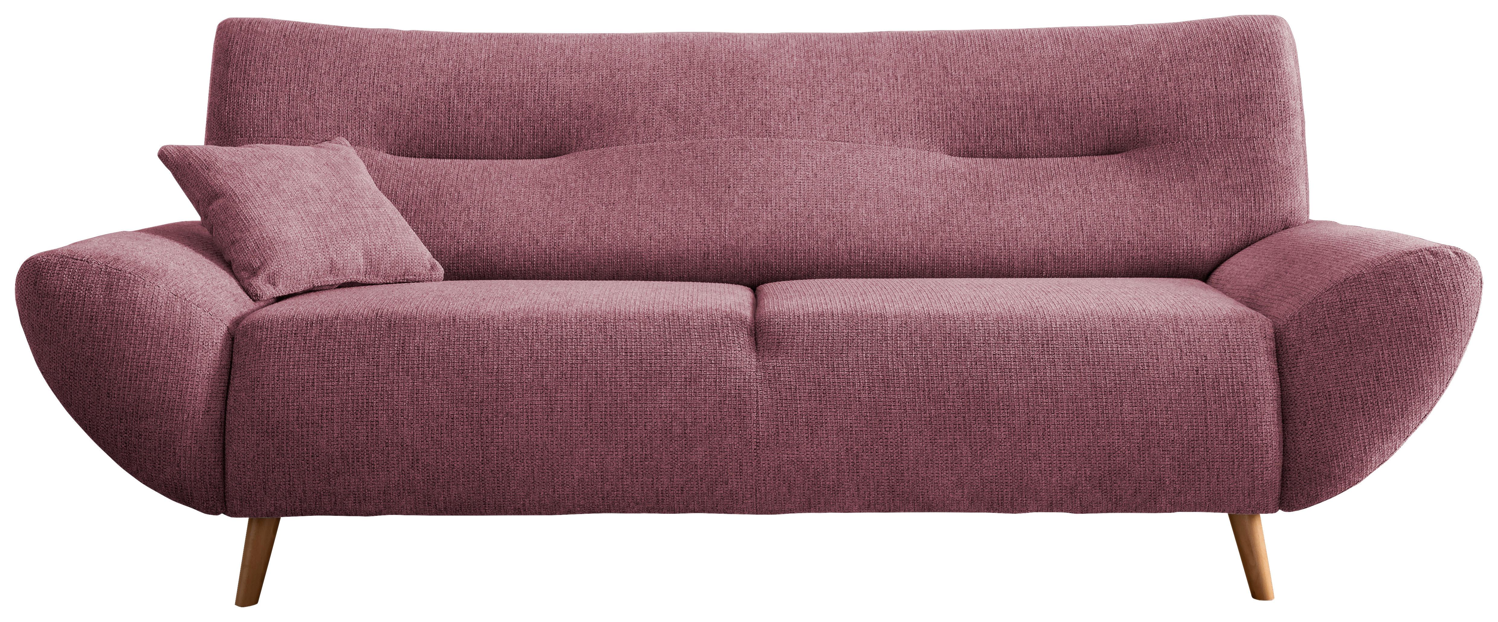 3-Sitzer-Sofa Drago Brombeere S: 205/90 cm - Wildeiche/Brombeere, MODERN, Holz/Textil (205/81/90cm) - MID.YOU