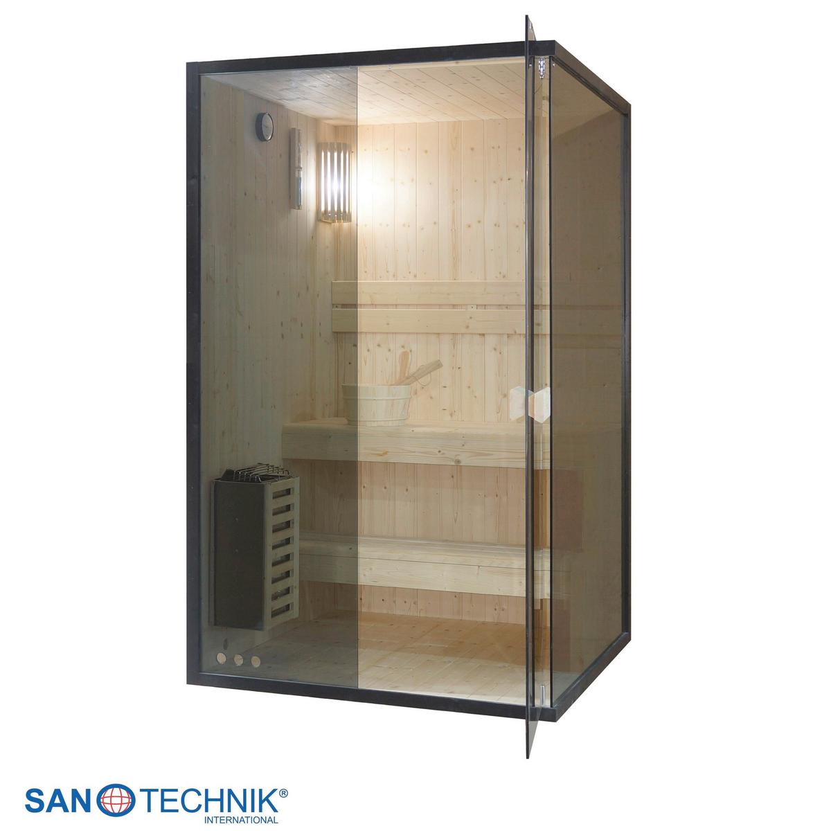 Sauna FALUN M geeignet für 2 Personen - Fichtefarben, Basics, Glas/Holz (120/120/200cm) - Sanotechnik