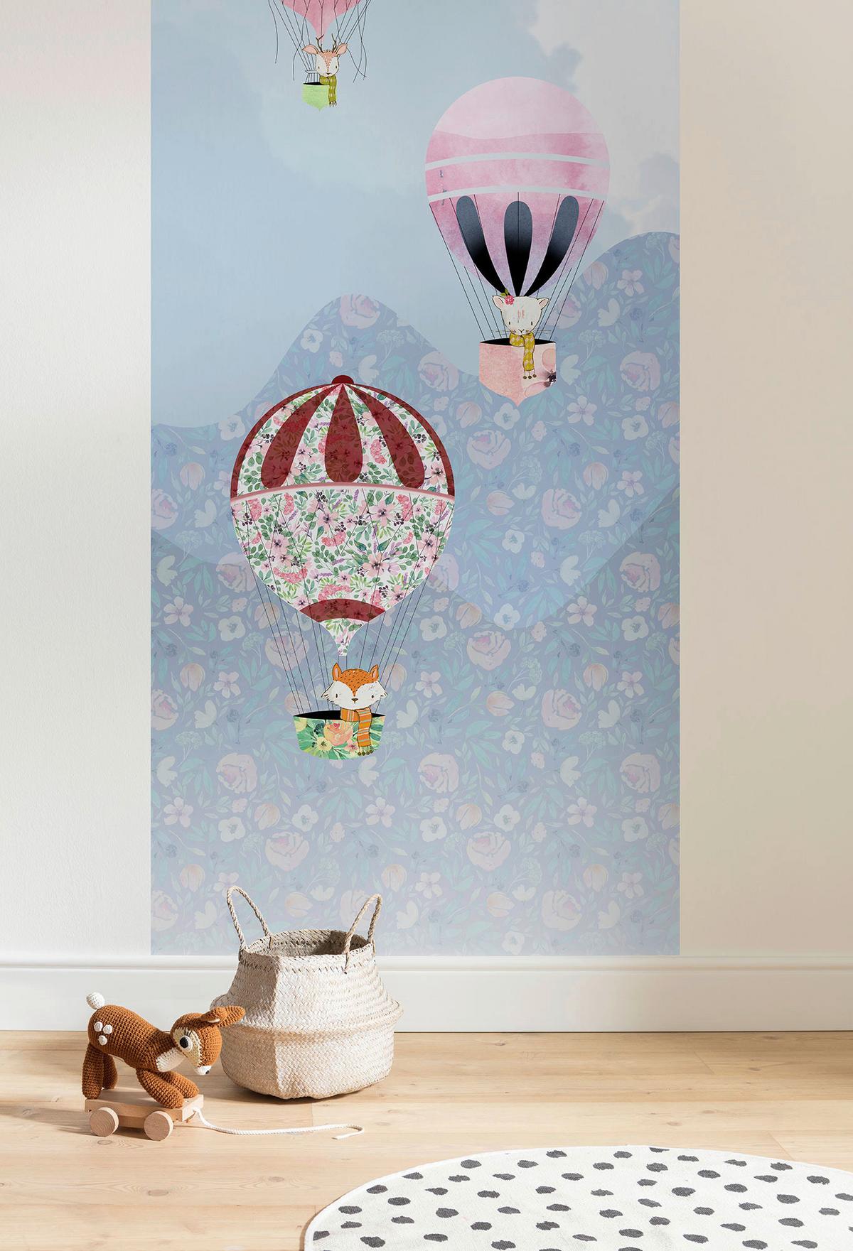 Vliestapete Happy Balloon Panel - Multicolor, Basics (100/250cm) - Komar