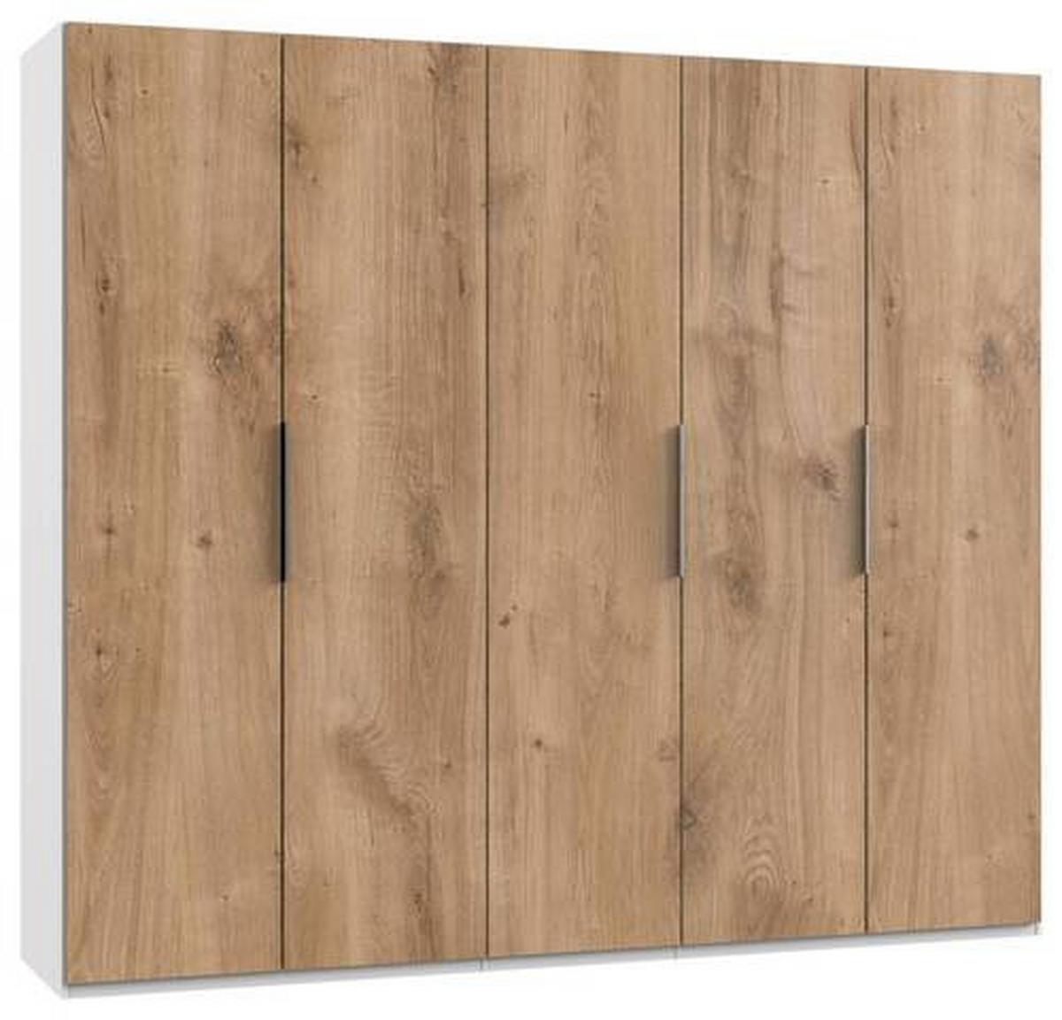 Drehtürenschrank B: 250 Cm Level, Weiß/eiche Dekor - Eichefarben/Weiß, MODERN, Holzwerkstoff (250/216/58cm) - MID.YOU
