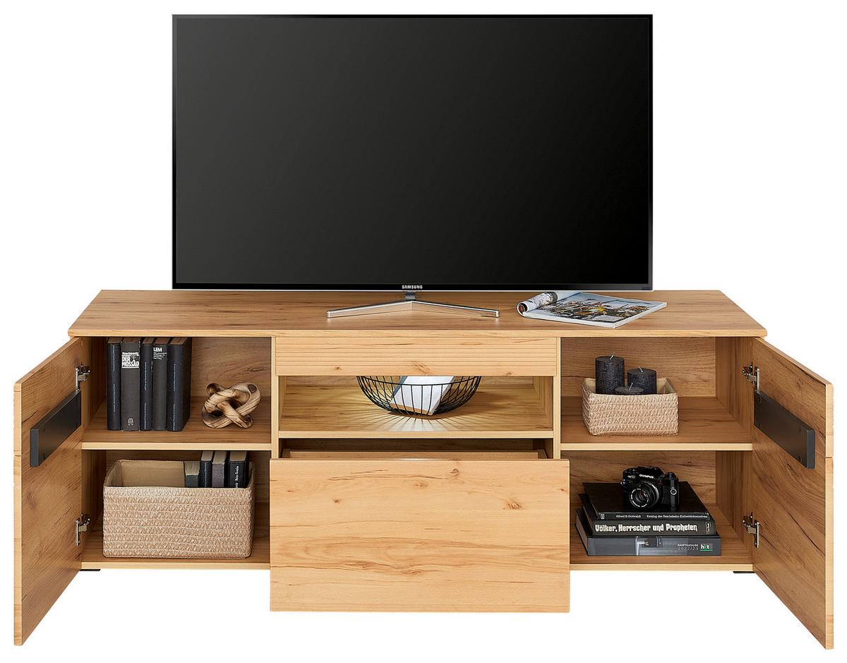 TV-Lowboard Alana 156,6 cm Crenata Dekor - MODERN, Holzwerkstoff (156,6/57,4/50cm)
