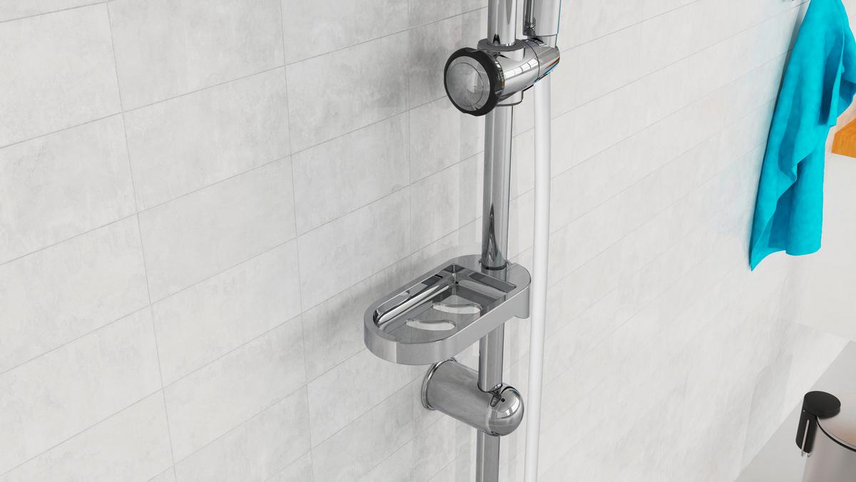 Überkopfbrauseset Duschtraum Dxld 60087cs - Chromfarben/Weiß, MODERN, Kunststoff/Metall (31,1/79/7,4cm) - EISL