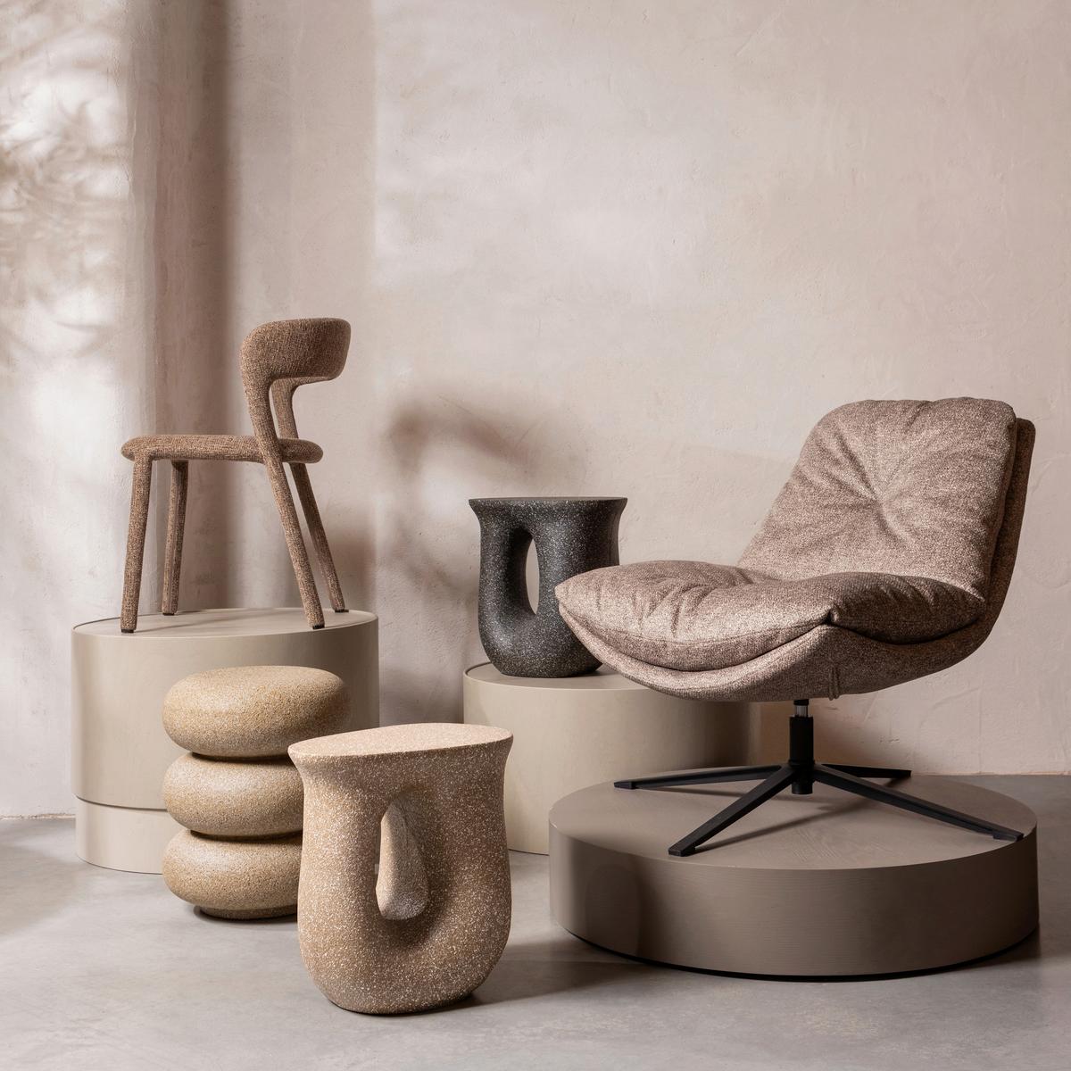 Sessel Arve Naturfarben B: 82cm - Schwarz/Naturfarben, Design, Textil (82/86/87cm) - Livetastic