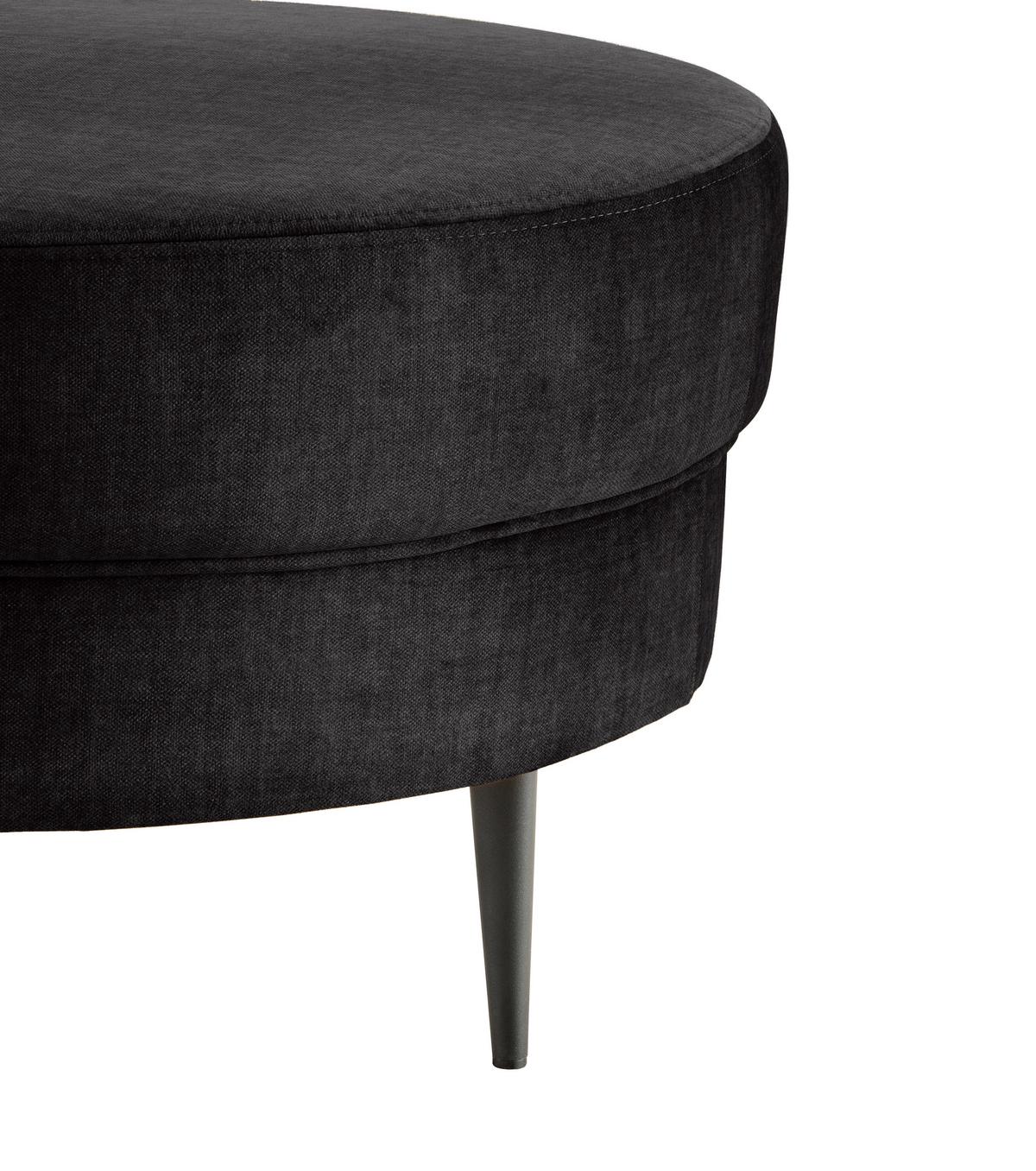 Hocker Pistaccio Anthrazit Velorus, D: 80 cm - Anthrazit/Schwarz, MODERN, Textil (80/43/80cm) - Livetastic